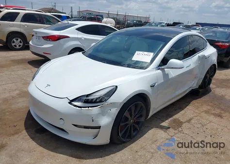 2020 Tesla Model 3 Performance Dual Motor All-Wheel Drive z USA, uszkodzony, nr VIN 5YJ3E1EC9LF805542